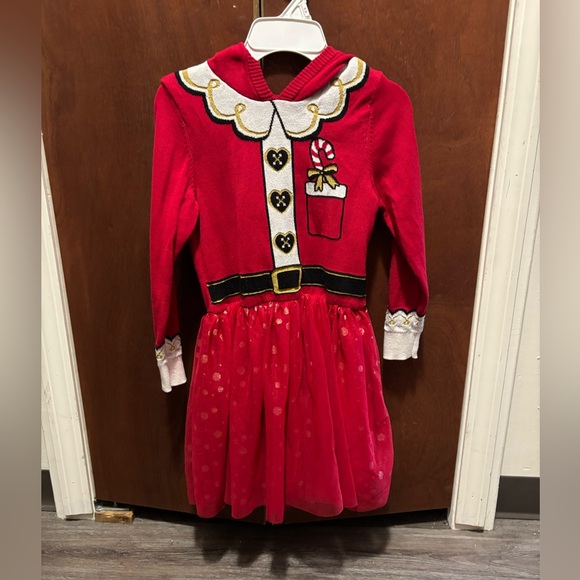 Well Worn Other - Red Christmas Sweater Dress with Tulle Skirt